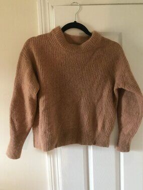 Everlane women's size s alpaca blend sweater brown/camel color